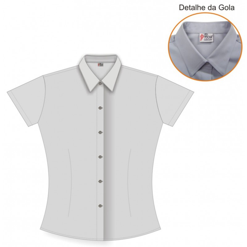 camisa social feminina manga curta branca