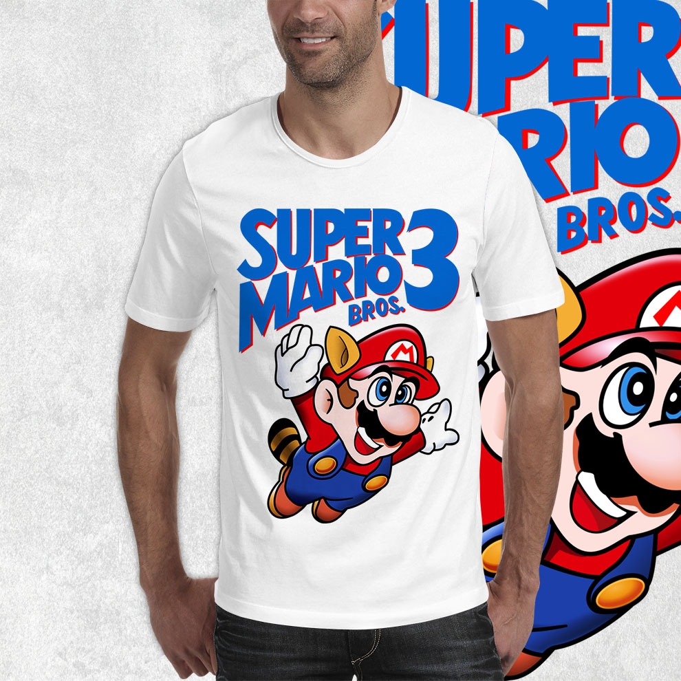 Camiseta Super Mario Bros manga curta preta, Nintendo